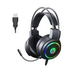 For HP H100 USB Gaming Headset 7.1 Surround Sound -RGB Colorful Lighting Effect – Skin friendly and Breathable – Flixable Noise Reduction Mic – 50mm Drivers – For PC |