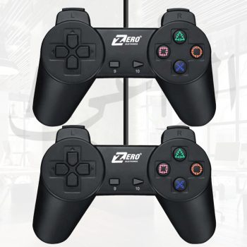 Zero Electronics ZR-3001 Gamepad Controller, Pack of 2, Black